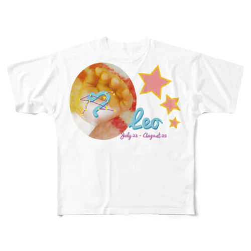 Leo-しし座-ハッピーベイビーハンズ- フルグラフィックTシャツ