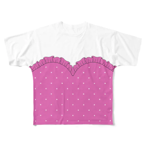 ハートカットTシャツ 〜 Pink 〜 All-Over Print T-Shirt