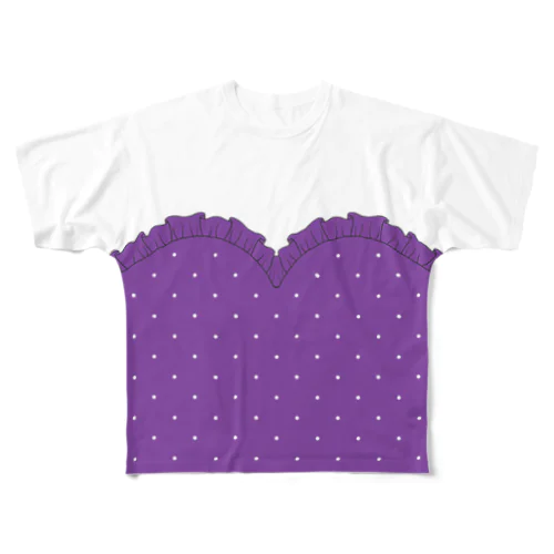 ハートカットTシャツ 〜 Purple 〜 All-Over Print T-Shirt