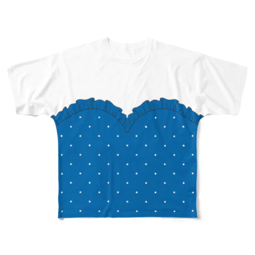 ハートカットTシャツ 〜 Blue 〜 All-Over Print T-Shirt