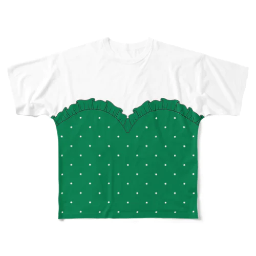 ハートカットTシャツ 〜 Green 〜 フルグラフィックTシャツ