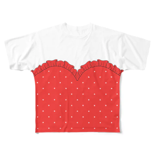 ハートカットTシャツ 〜 Red 〜 フルグラフィックTシャツ