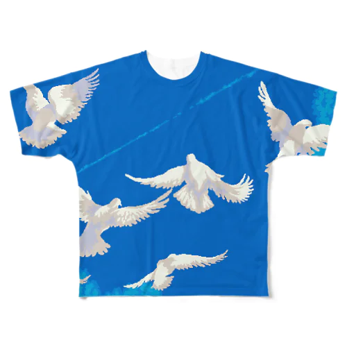 Pigeons and contrails フルグラフィックTシャツ