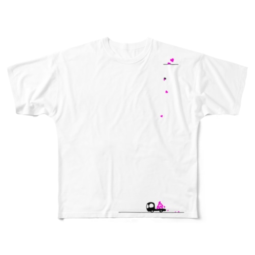 こぼれハート All-Over Print T-Shirt