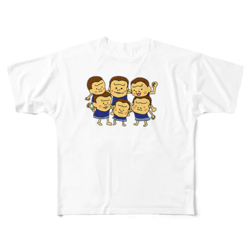 ハッピーゴリラ　仲間3 All-Over Print T-Shirt