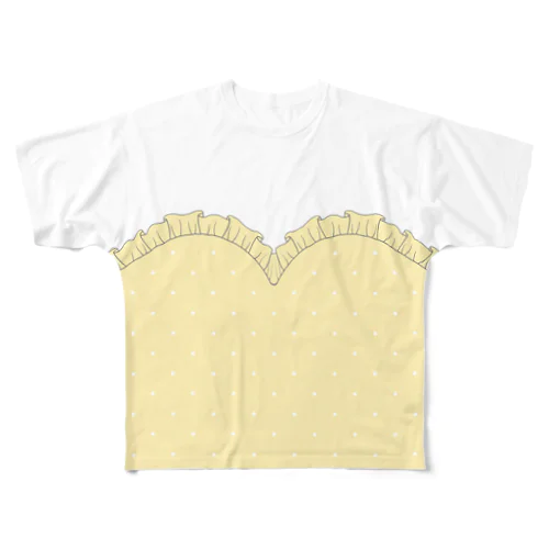 ハートカットTシャツ ～ Yellow ～ パステルカラーVer. All-Over Print T-Shirt
