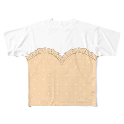 ハートカットTシャツ ～ Orange ～ パステルカラーVer. All-Over Print T-Shirt