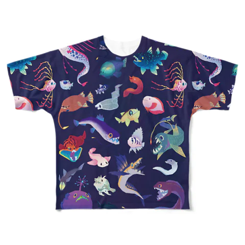 深海魚 フルグラフィックTシャツ