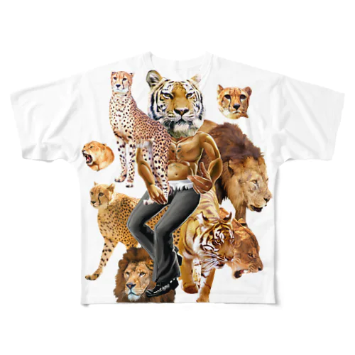 猛獣プリント All-Over Print T-Shirt