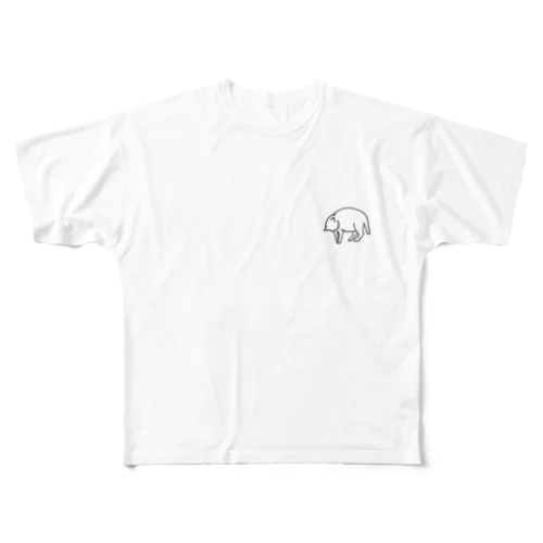 ふとった猫 フルグラフィックTシャツ