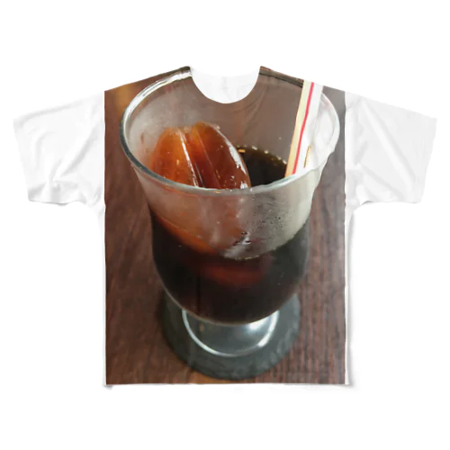 珈琲豆氷のアイスコーヒー フルグラフィックTシャツ