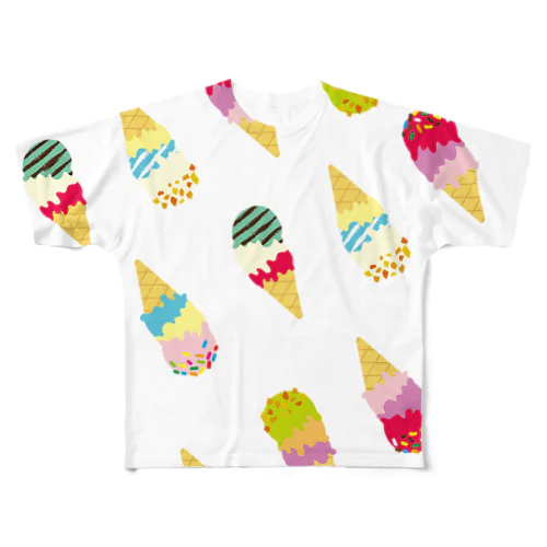 ice cream フルグラフィックTシャツ