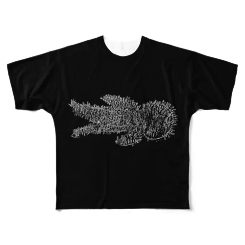 綿棒刺突図(黒) All-Over Print T-Shirt