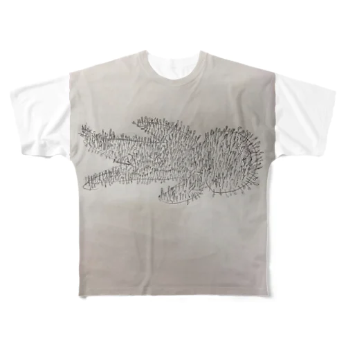 綿棒刺突図 All-Over Print T-Shirt