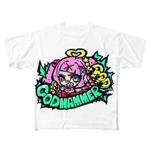 神の鉄槌Tシャツ（両面） All-Over Print T-Shirt