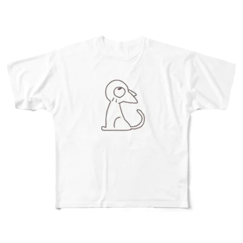 人間をみまもるねこ(美味しいもの食べよう All-Over Print T-Shirt