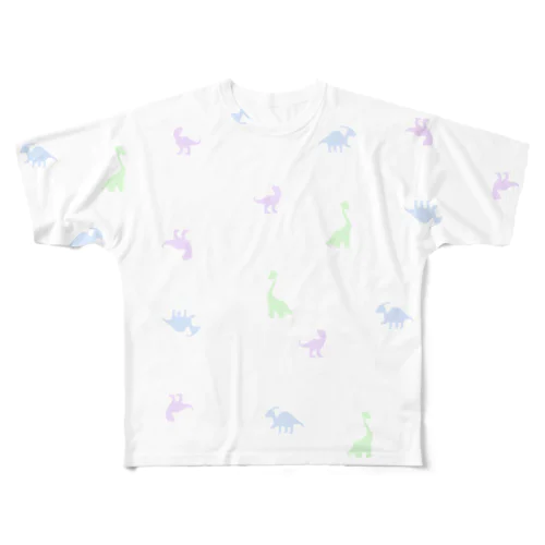 ゆめかわきょうりゅう(シルエット) All-Over Print T-Shirt