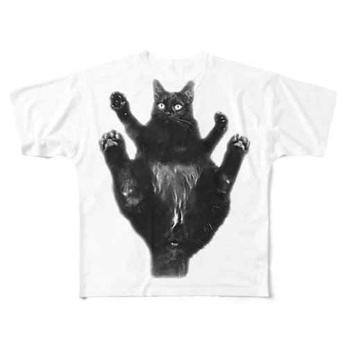 リアル黒猫3 フルグラフィックTシャツ
