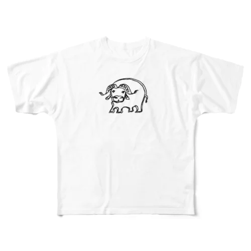 水牛 フルグラフィックTシャツ