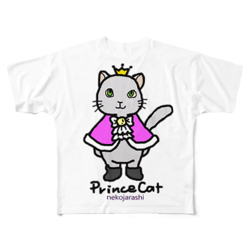 ねこの王子様＊ピンク フルグラフィックTシャツ