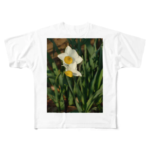 水仙　narcissus　DATA_P_156　春　spring All-Over Print T-Shirt