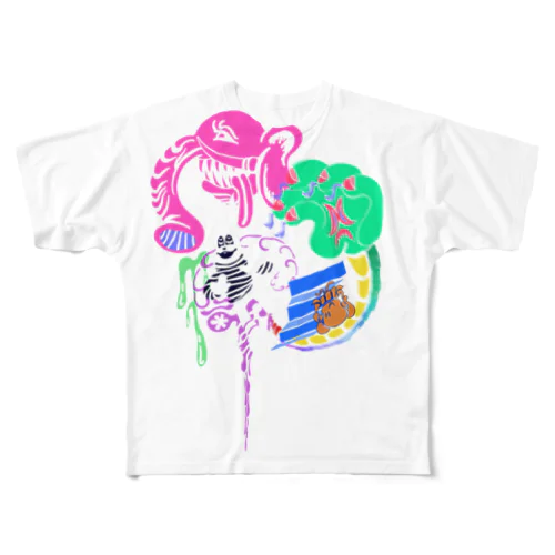 サイケデリックうさぎ All-Over Print T-Shirt