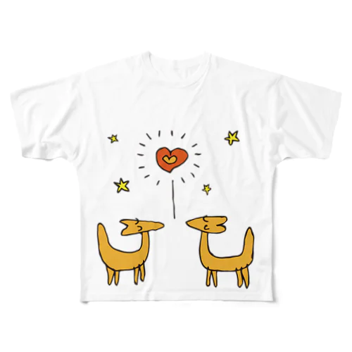 Fox in Love♡ All-Over Print T-Shirt