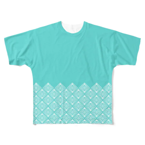 鍵模様のパターン フルグラフィックTシャツ
