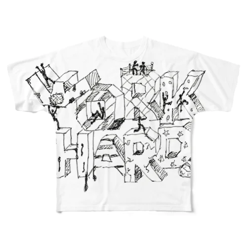 WorkHard フルグラフィックTシャツ