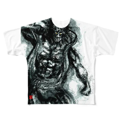 直筆水墨仁王様グッズ All-Over Print T-Shirt