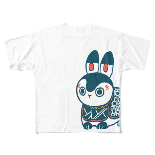 張り子うさぎ  フルグラフィックTシャツ