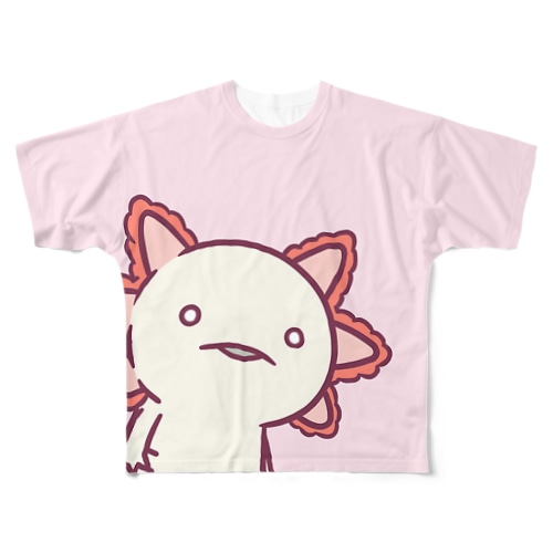 フルグラフィックウーパールーパー（ピンク） All-Over Print T-Shirt