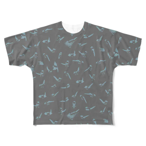 オナガまみれ All-Over Print T-Shirt