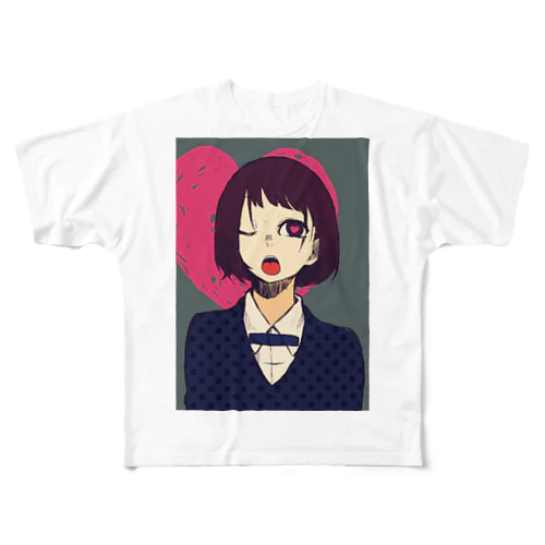 ハ→トビート フルグラフィックTシャツ