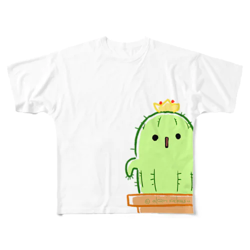 やさしいサボテン フルグラフィックTシャツ