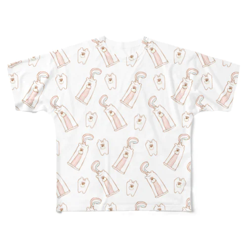 ぶちゃくま。toothホワイト All-Over Print T-Shirt