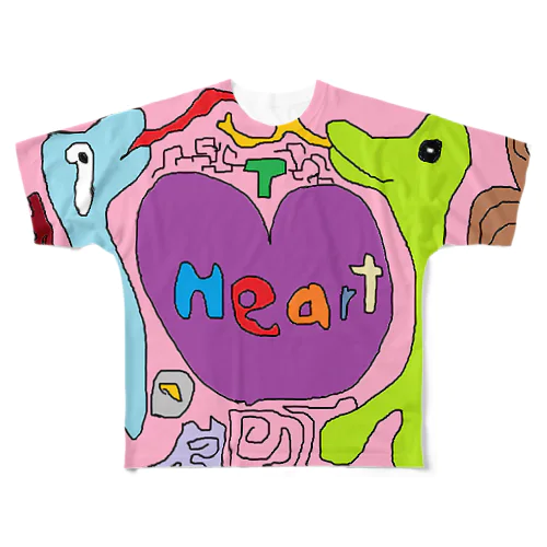 HEART フルグラフィックTシャツ