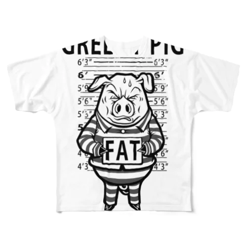 GREEDY PIG フルグラフィックTシャツ