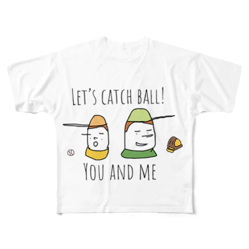 Let's Catch Ball フルグラフィックTシャツ