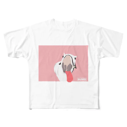 ブーモ👅ピンク フルグラフィックTシャツ