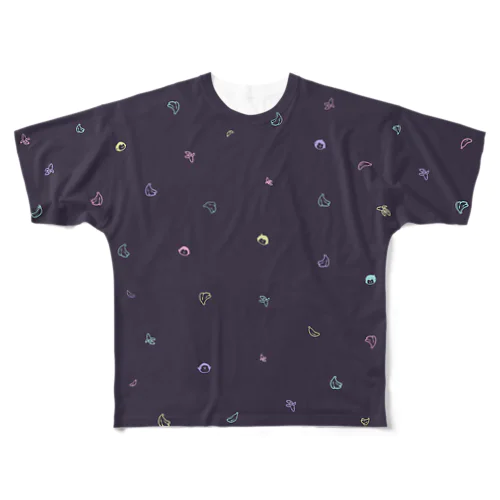 ばなな総柄（ネイビー） All-Over Print T-Shirt