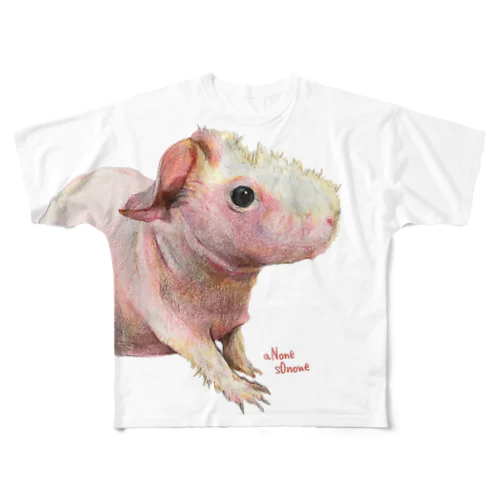スキニーギニアピッグ　Tシャツ All-Over Print T-Shirt