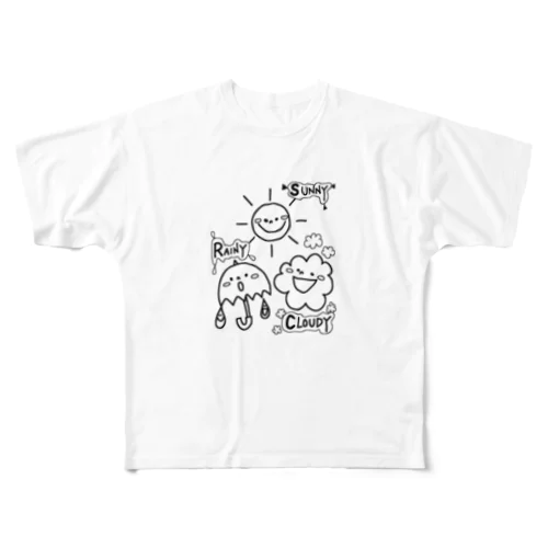 天気。 フルグラフィックTシャツ