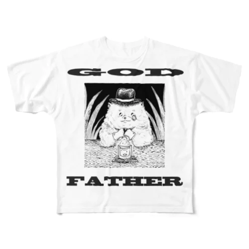 ゴッドファーザーなポメラニアン All-Over Print T-Shirt