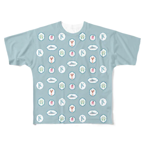 おめかしシーフード All-Over Print T-Shirt