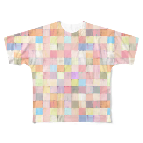 油彩パッチワーク(パステル) All-Over Print T-Shirt