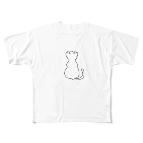 人間をみまもるねこ(元気をあげる！ All-Over Print T-Shirt