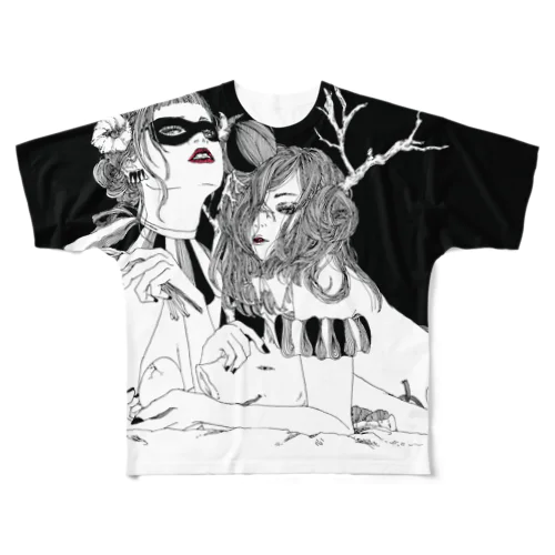 DEVILGIRL & WITCH フルグラフィックTシャツ