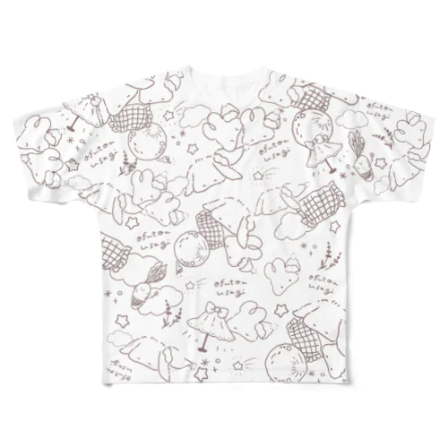 おふとんうさぎ＊わちゃわちゃT All-Over Print T-Shirt