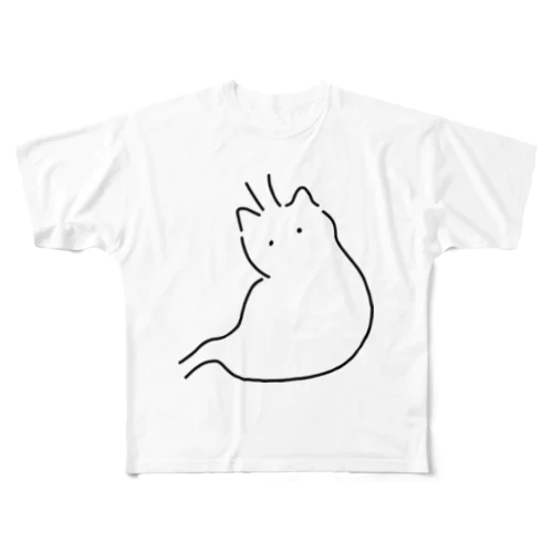 胃がニャンコ フルグラフィックTシャツ